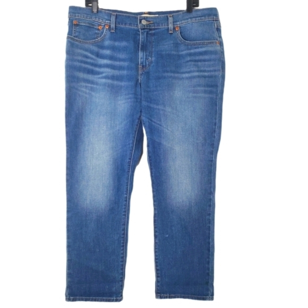 Levi's Women's Boyfriend Jeans In Blue Stretch Denim Ankle Length‎